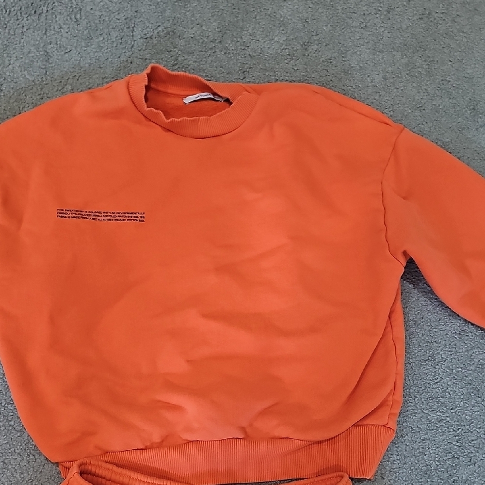 Women's Cozy Crewneck Sweatshirt & Jogger Set - Orange PANGAIA - Picture 4 of 6